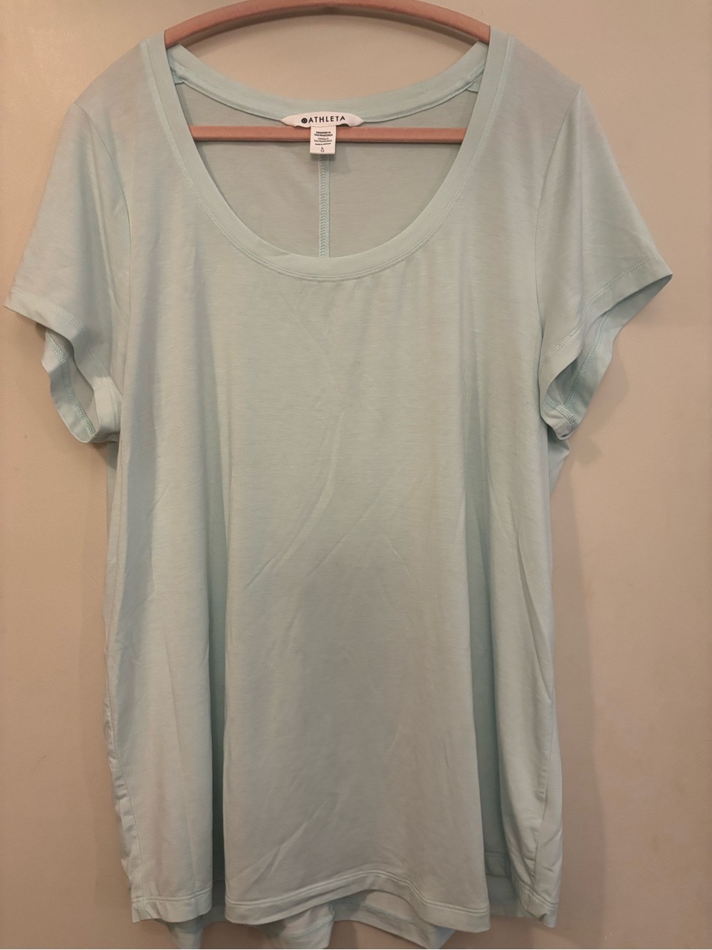 Athleta Pastel Aqua Scoop Neck Short Sleeve Tee